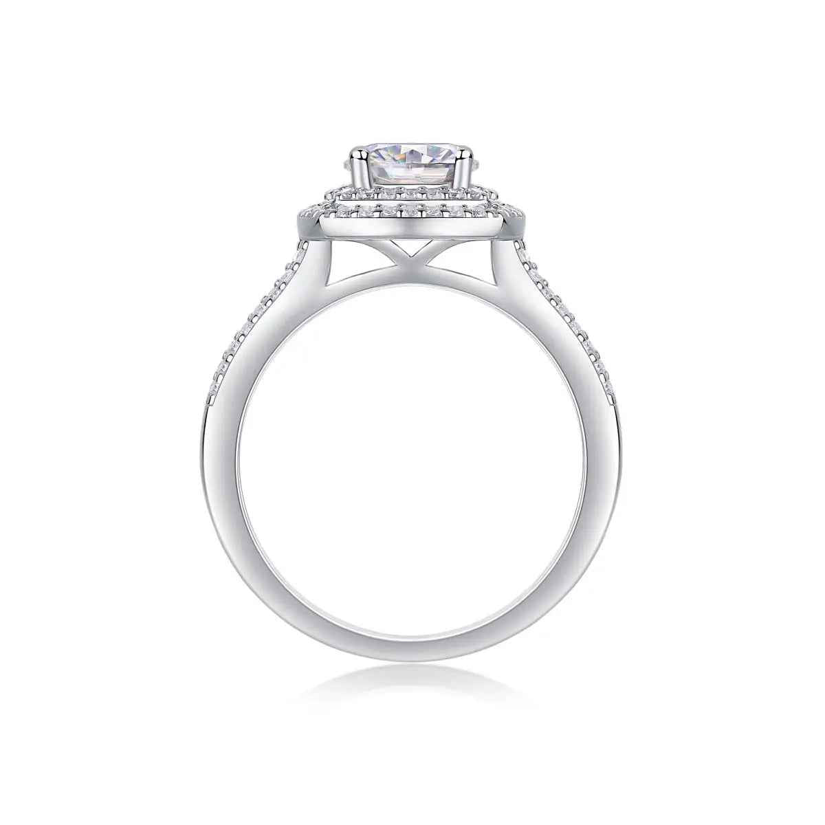 1 Carat Moissanite Platinum-Plated Silver Ring with Custom Options - Mohamed jewelry My Store