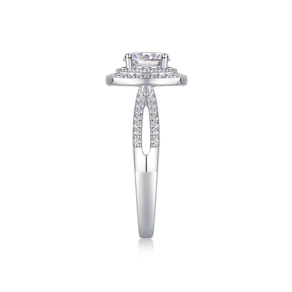 1 Carat Moissanite Platinum-Plated Silver Ring with Custom Options - Mohamed jewelry My Store