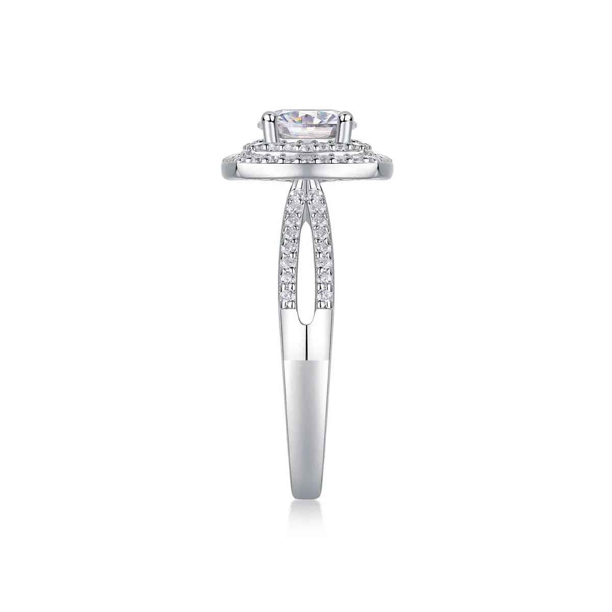 1 Carat Moissanite Platinum-Plated Silver Ring with Custom Options - Mohamed jewelry My Store