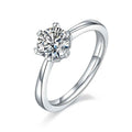 1 Carat Moissanite Platinum-Plated Silver Ring with GRA Certificate - Mohamed jewelry My Store