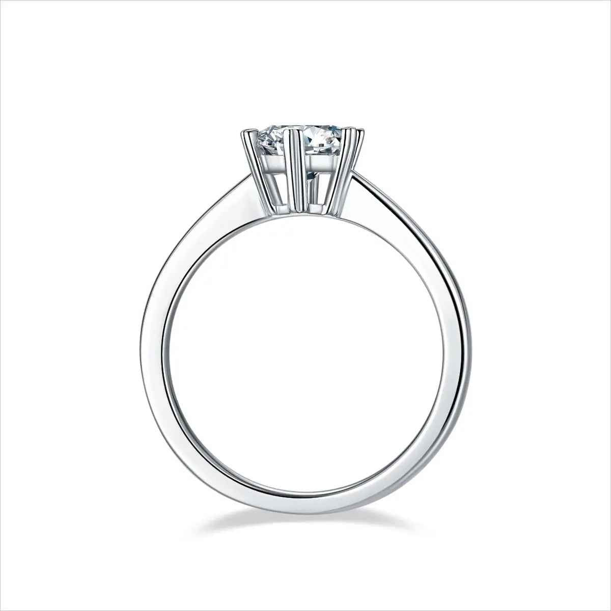 1 Carat Moissanite Platinum-Plated Silver Ring with GRA Certificate - Mohamed jewelry My Store