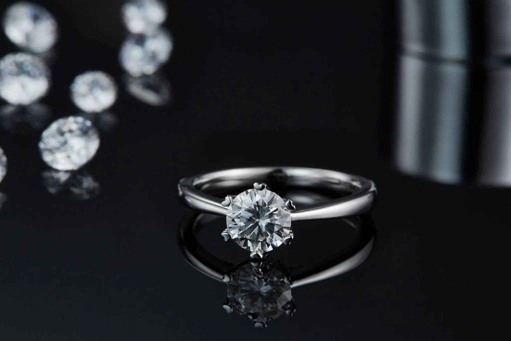 1 Carat Moissanite Platinum-Plated Silver Ring with GRA Certificate - Mohamed jewelry My Store