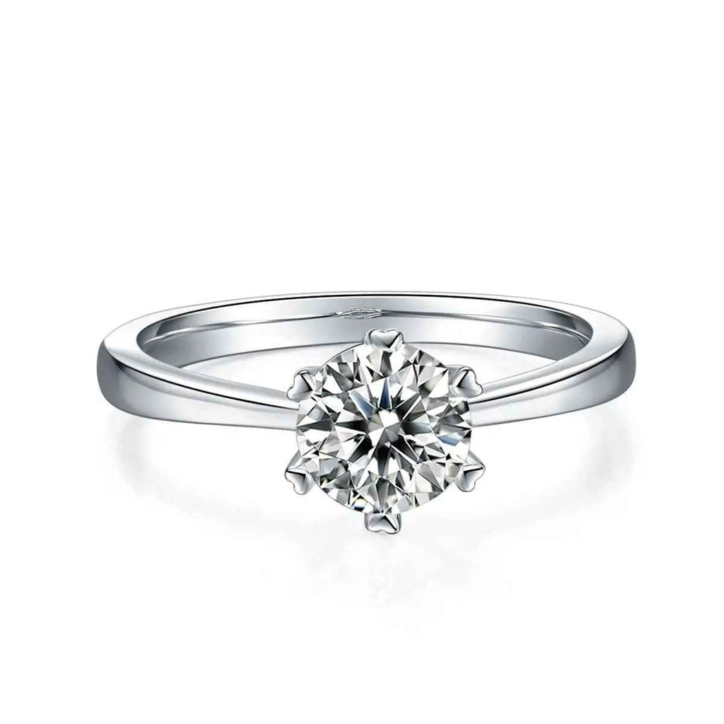 1 Carat Moissanite Platinum-Plated Silver Ring with GRA Certificate - Mohamed jewelry My Store