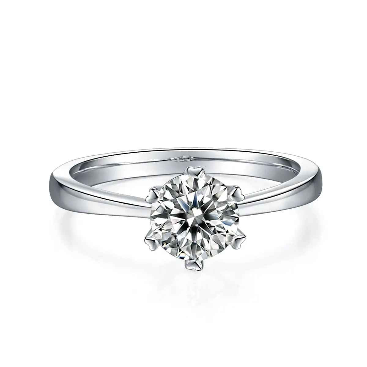 1 Carat Moissanite Platinum-Plated Silver Ring with GRA Certificate - Mohamed jewelry My Store