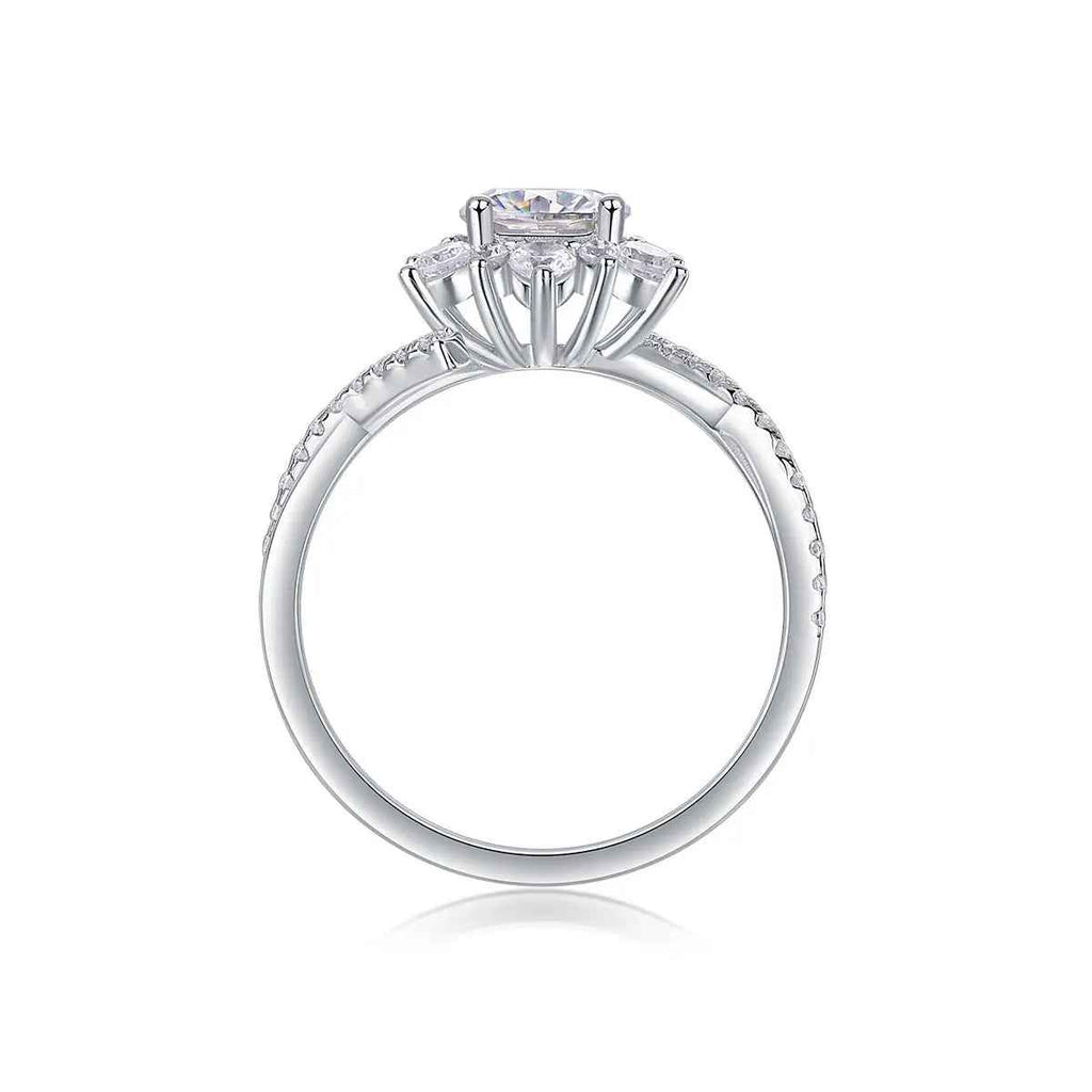 1 Carat Moissanite Ring in Platinum-Plated Silver, Customizable - Mohamed jewelry My Store