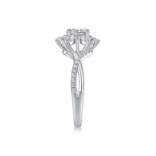1 Carat Moissanite Ring in Platinum-Plated Silver, Customizable - Mohamed jewelry My Store