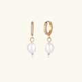 18K Gold Plated Freshwater Pearl Huggie Hoops - Mohamed jewelry My Store