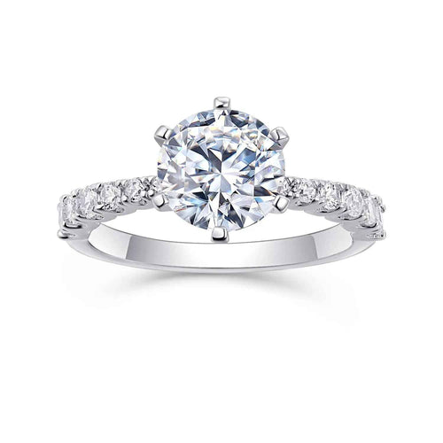 2 Carat Moissanite Platinum-Plated Silver Ring with Custom Options - Mohamed jewelry My Store