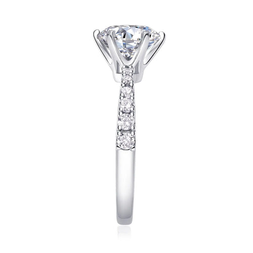 2 Carat Moissanite Platinum-Plated Silver Ring with Custom Options - Mohamed jewelry My Store