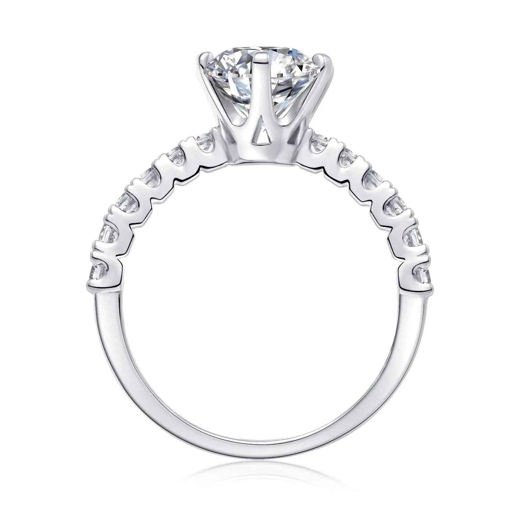 2 Carat Moissanite Platinum-Plated Silver Ring with Custom Options - Mohamed jewelry My Store