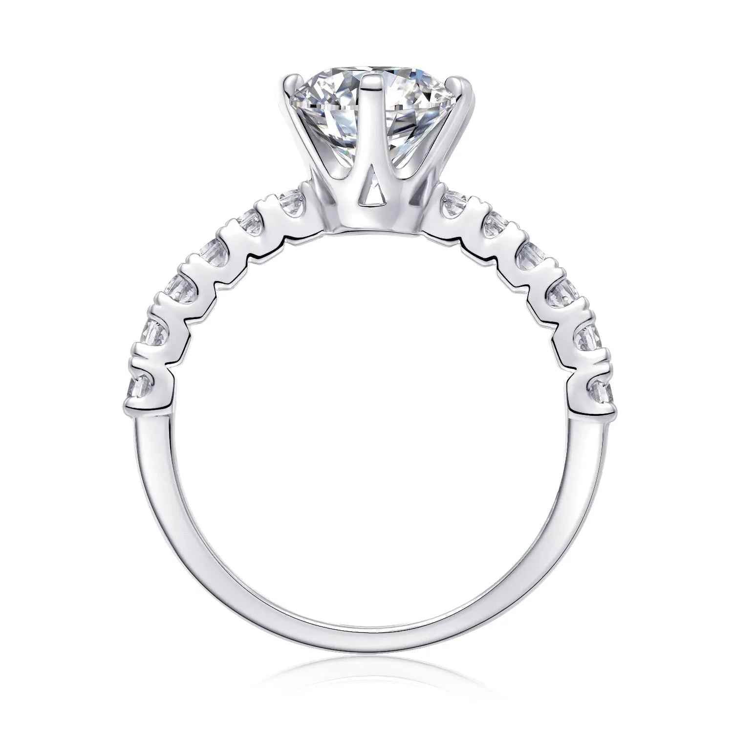 2 Carat Moissanite Platinum-Plated Silver Ring with Custom Options - Mohamed jewelry My Store