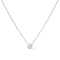 14K Gold Lab Grown Diamond Modern Bezel-Set Solitaire 16"-18" Pendant Necklace (F-G Color, VS2-SI1 Clarity) - Mohamed jewelry My Store