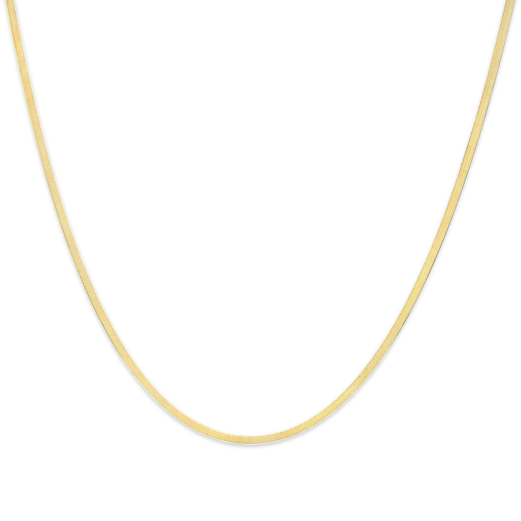 Unisex Solid 14K Gold 2.8mm Imperial Herringbone Chain Necklace - Mohamed jewelry My Store