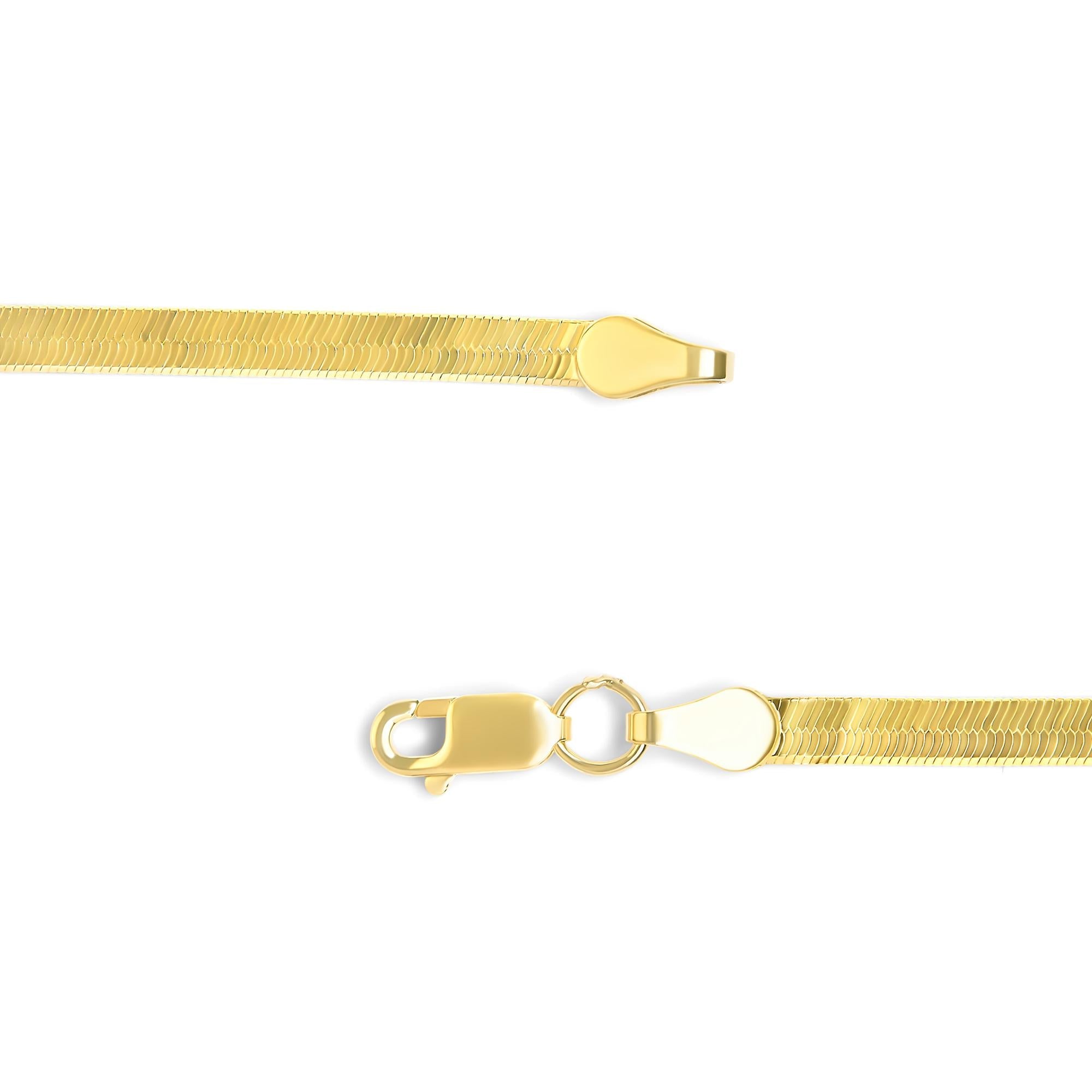 Unisex Solid 14K Gold 2.8mm Imperial Herringbone Chain Necklace - Mohamed jewelry My Store