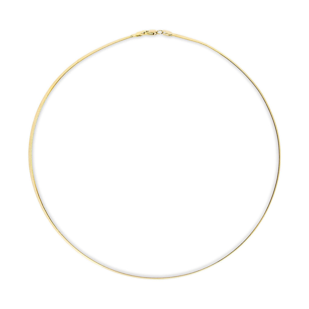 Unisex Solid 14K Gold 2.8mm Imperial Herringbone Chain Necklace - Mohamed jewelry My Store