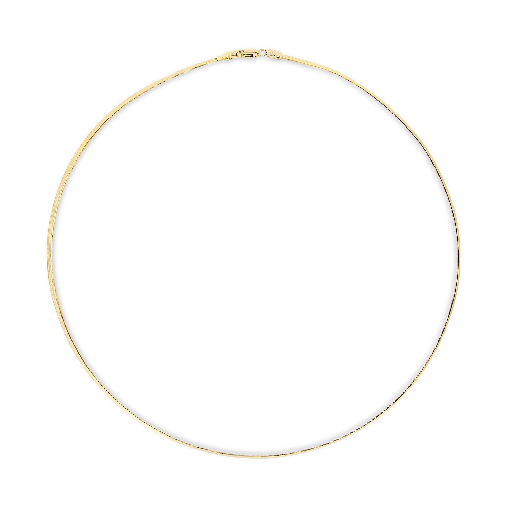 Unisex Solid 14K Gold 2.8mm Imperial Herringbone Chain Necklace - Mohamed jewelry My Store