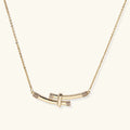 Bamboo Crystal Arc Necklace - Mohamed jewelry My Store