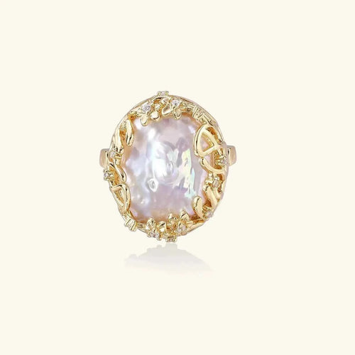 Baroque Pearl Crown Ring - Mohamed jewelry My Store