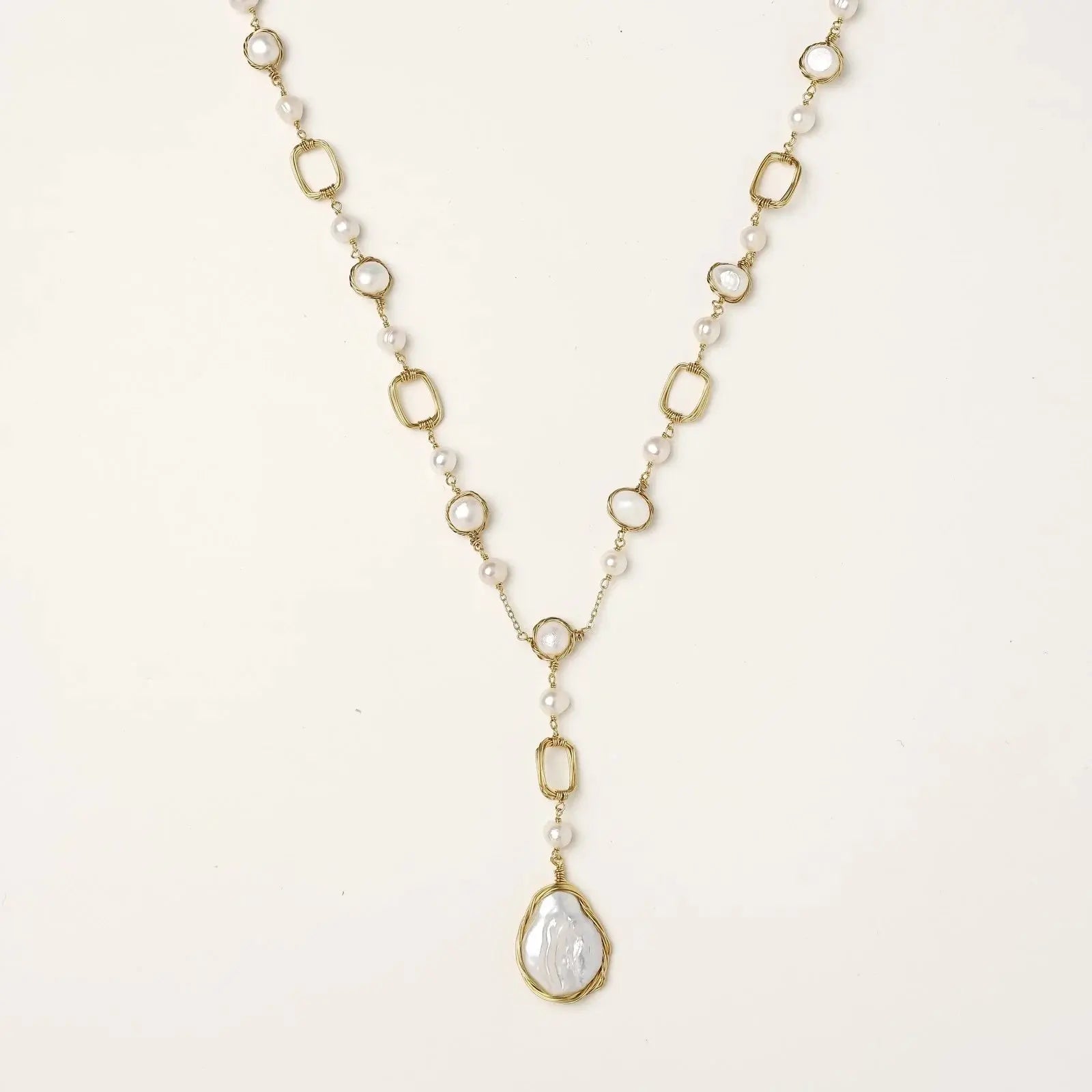 Baroque Pearl Station Necklace - Mohamed jewelry My Store