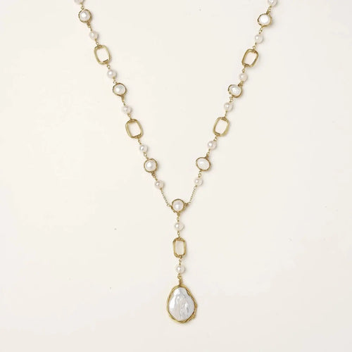 Baroque Pearl Station Necklace - Mohamed jewelry My Store