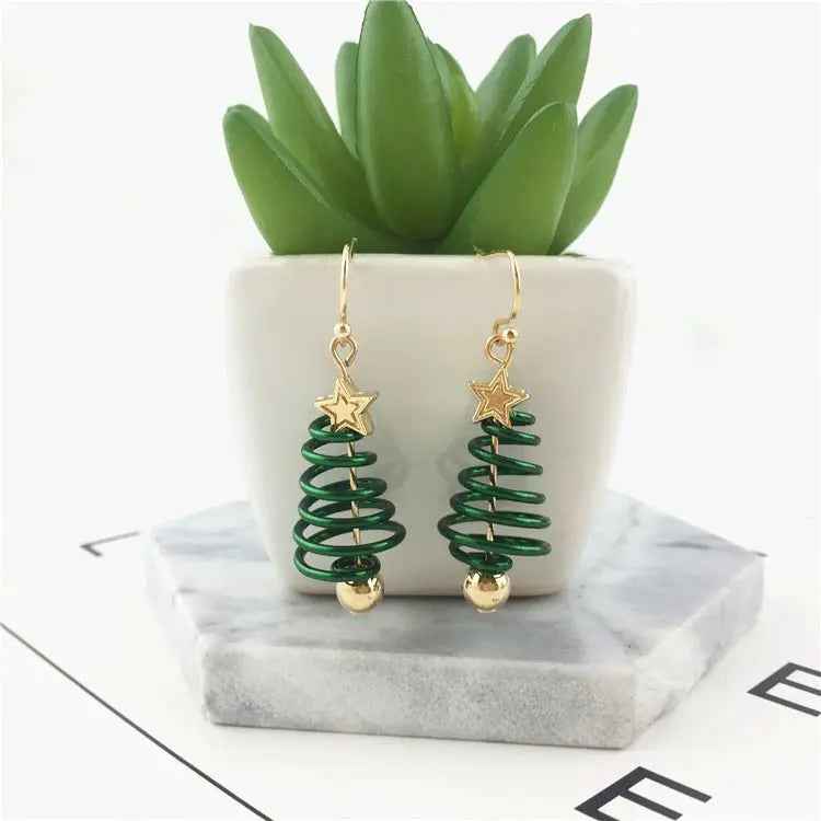 Christmas Earrings Tree Star DIY Earrings - Mohamed jewelry My Store