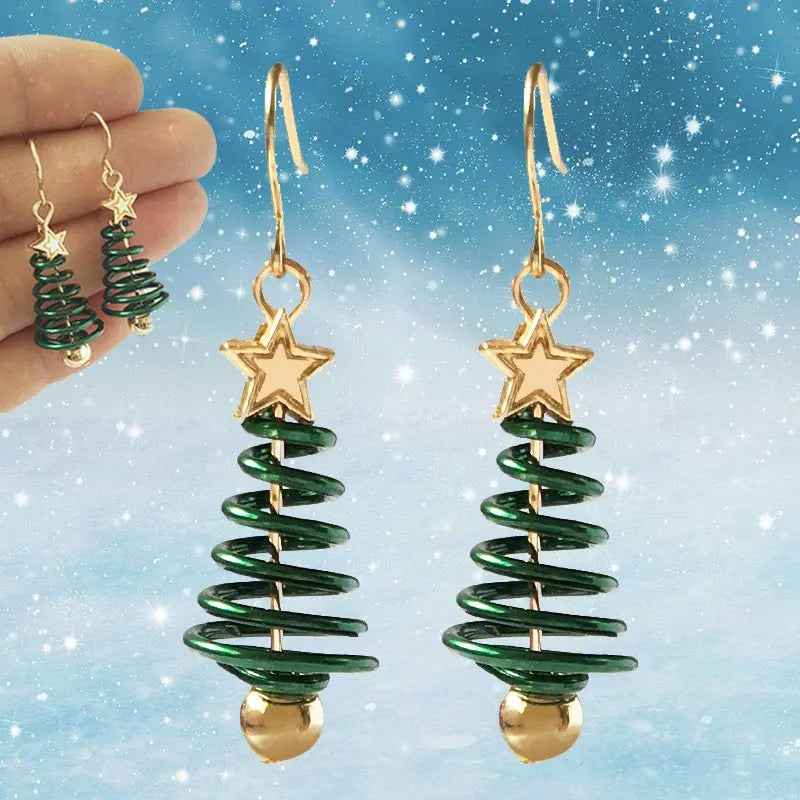Christmas Earrings Tree Star DIY Earrings - Mohamed jewelry My Store
