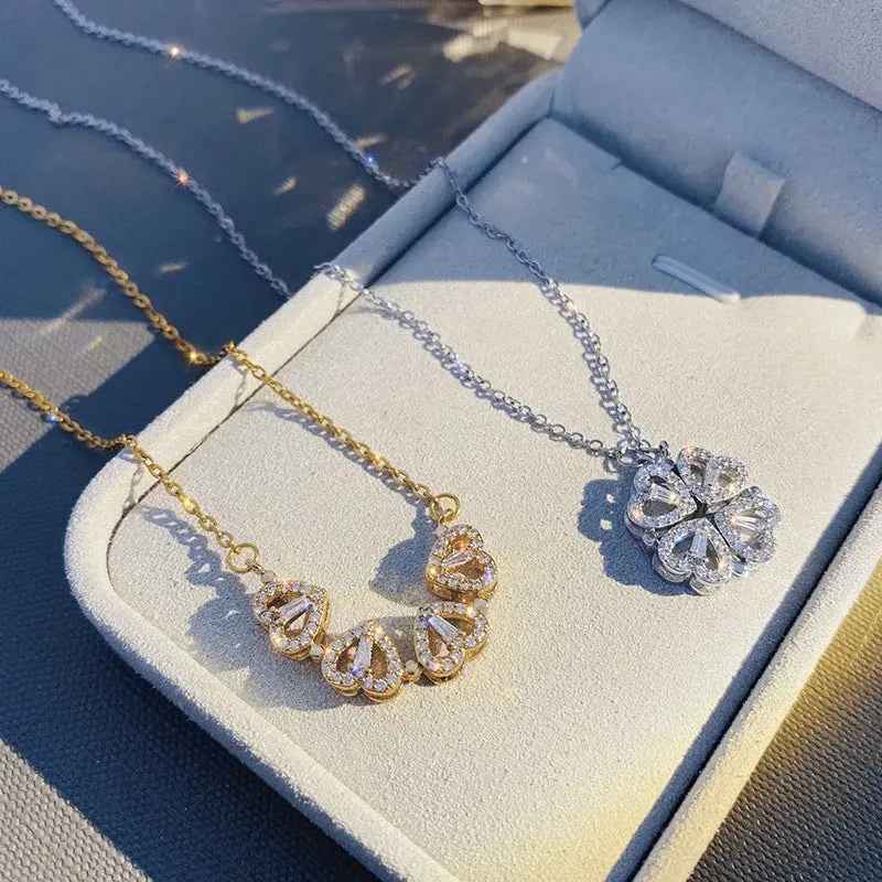 CloverHeart Magnetic 4-in-1 Retro Folding Necklace - Mohamed jewelry My Store