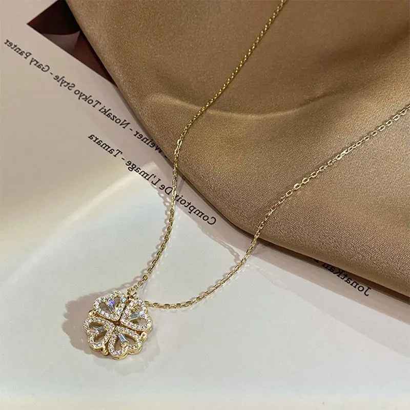 CloverHeart Magnetic 4-in-1 Retro Folding Necklace - Mohamed jewelry My Store