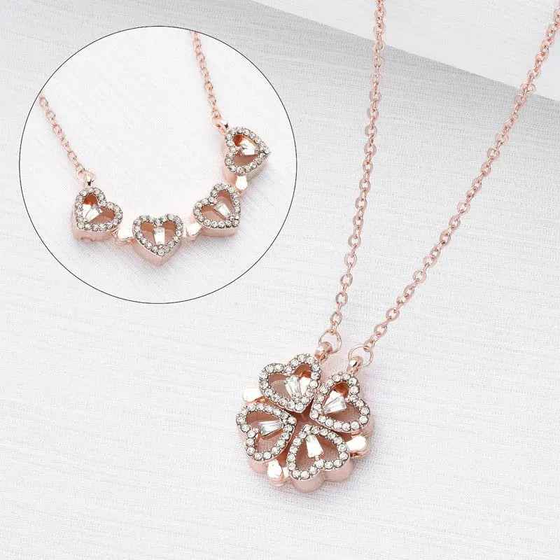 CloverHeart Magnetic 4-in-1 Retro Folding Necklace - Mohamed jewelry My Store