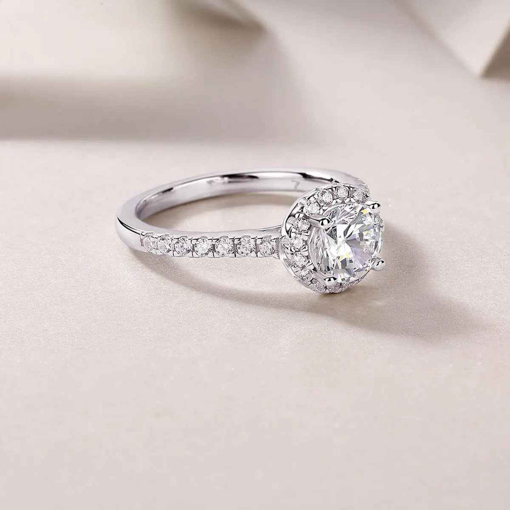 Elegance Pure: 1 Carat Moissanite Platinum Plated Ring - Mohamed jewelry My Store