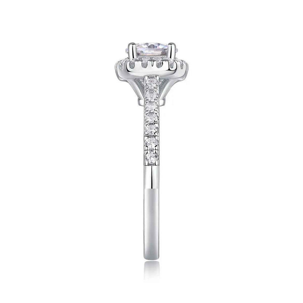 Elegance Pure: 1 Carat Moissanite Platinum Plated Ring - Mohamed jewelry My Store