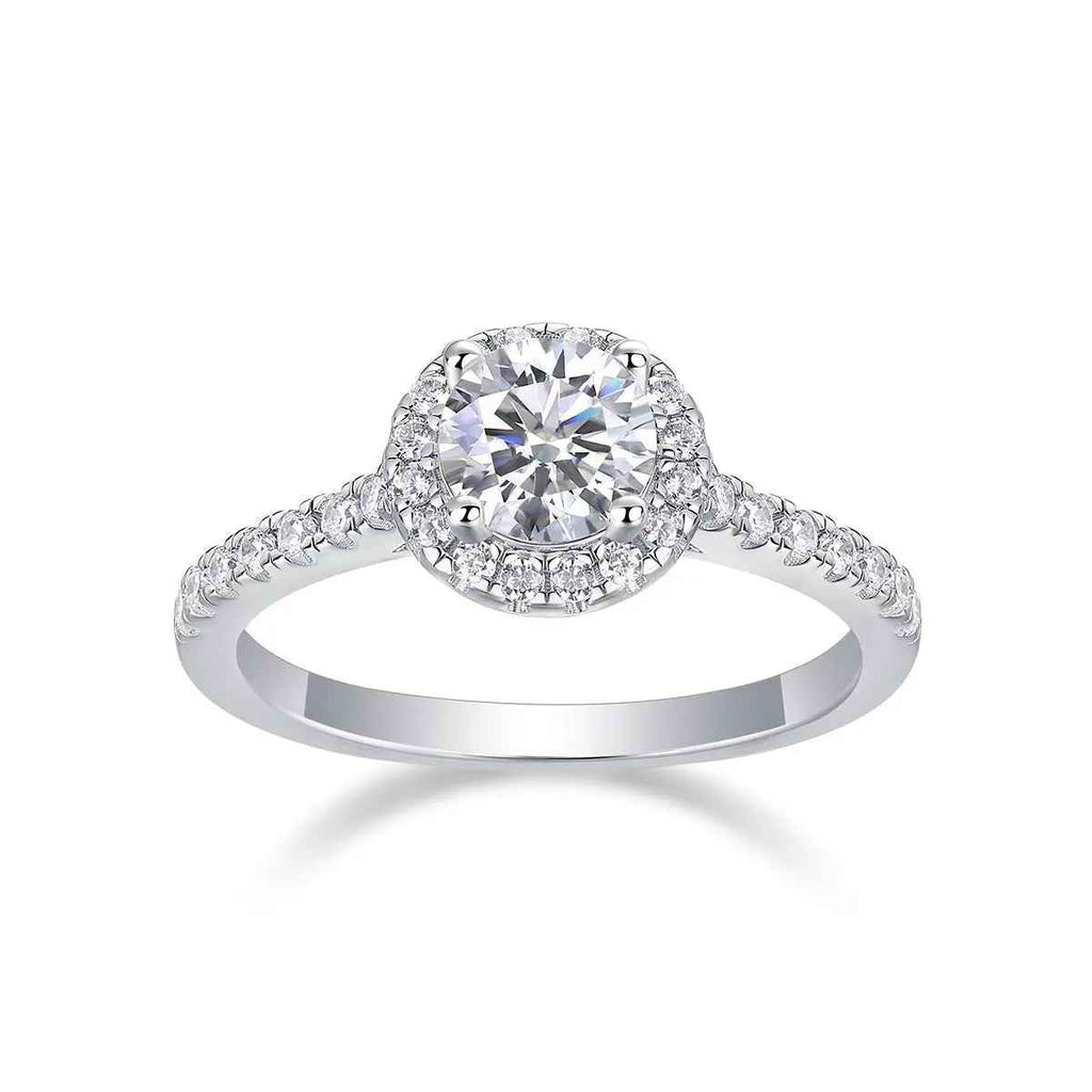 Elegance Pure: 1 Carat Moissanite Platinum Plated Ring - Mohamed jewelry My Store