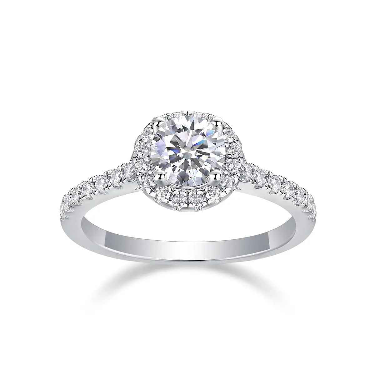 Elegance Pure: 1 Carat Moissanite Platinum Plated Ring - Mohamed jewelry My Store