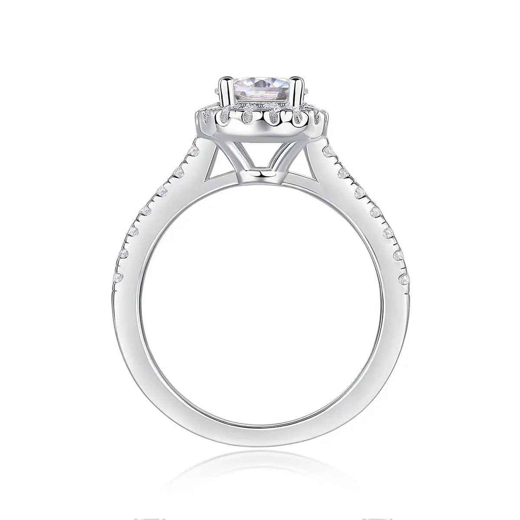 Elegance Pure: 1 Carat Moissanite Platinum Plated Ring - Mohamed jewelry My Store