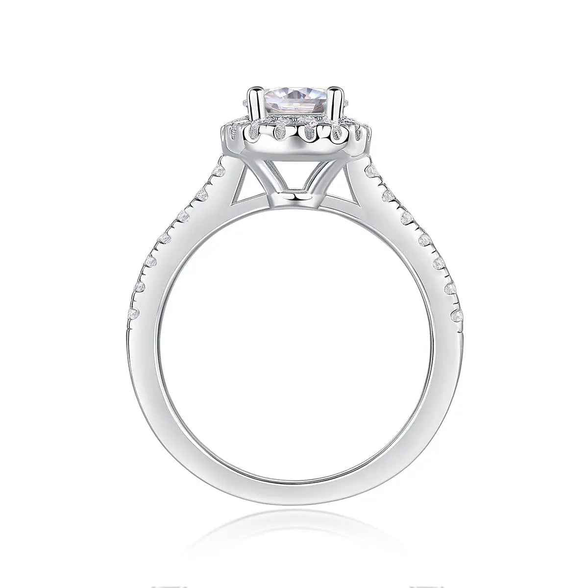 Elegance Pure: 1 Carat Moissanite Platinum Plated Ring - Mohamed jewelry My Store