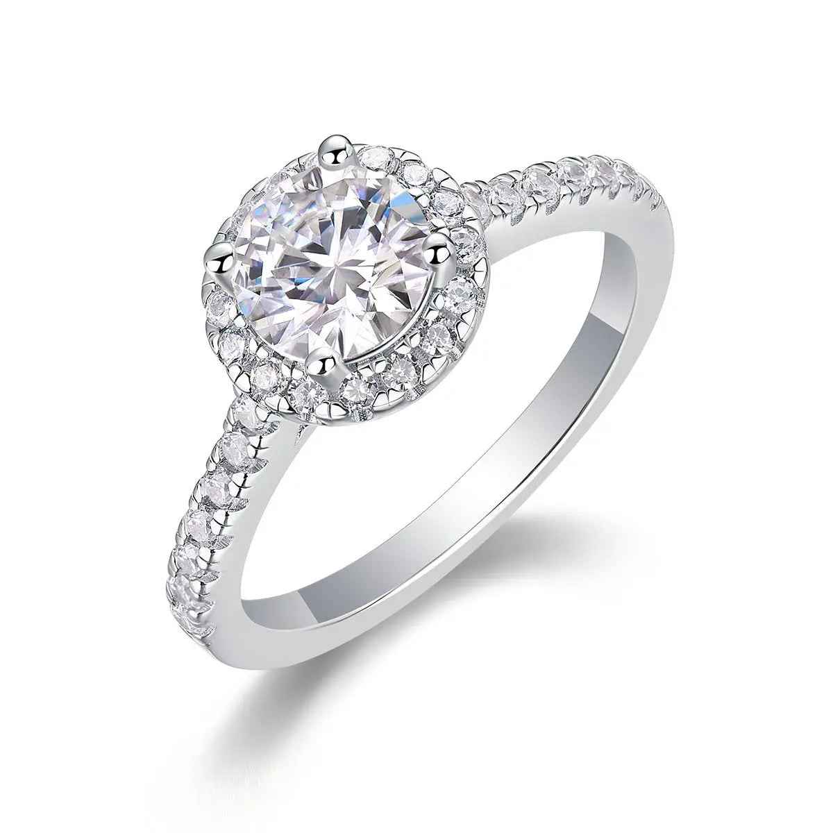 Elegance Pure: 1 Carat Moissanite Platinum Plated Ring - Mohamed jewelry My Store