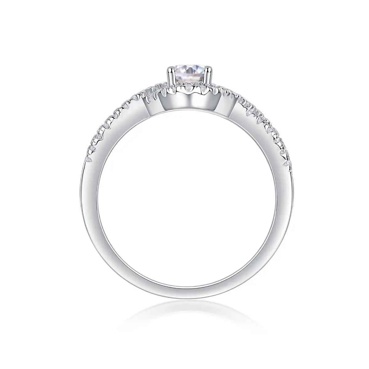 Elegant Moissanite Egg-Shaped Platinum-Plated Silver Ring - Mohamed jewelry My Store