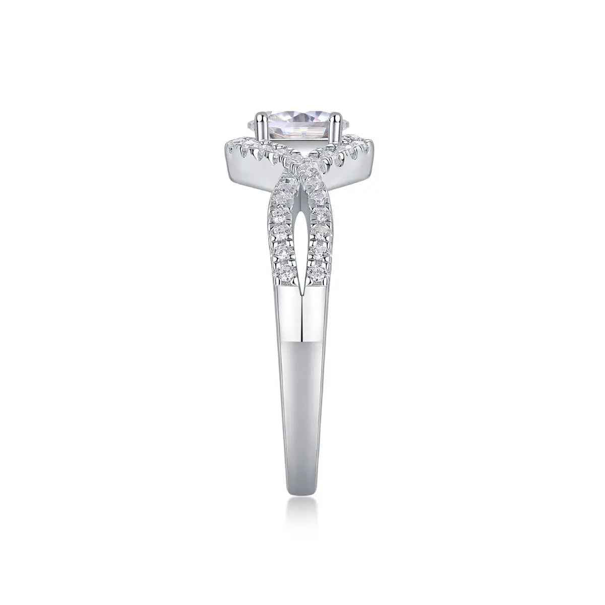 Elegant Moissanite Egg-Shaped Platinum-Plated Silver Ring - Mohamed jewelry My Store