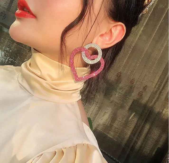 Fashion peach Heart Accessories Earrings - Mohamed jewelry My Store