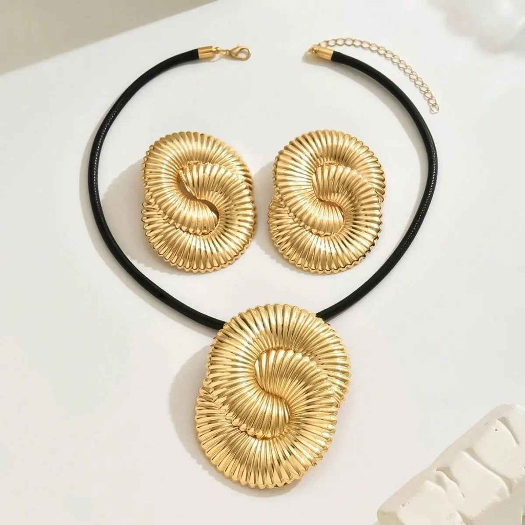 Glamorous Golden Spiral Jewelry Set  - A Statement Of Elegance - Mohamed jewelry My Store