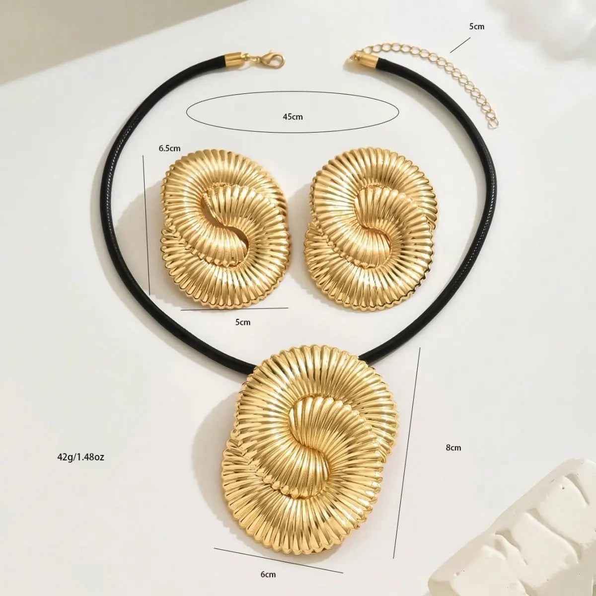 Glamorous Golden Spiral Jewelry Set  - A Statement Of Elegance - Mohamed jewelry My Store