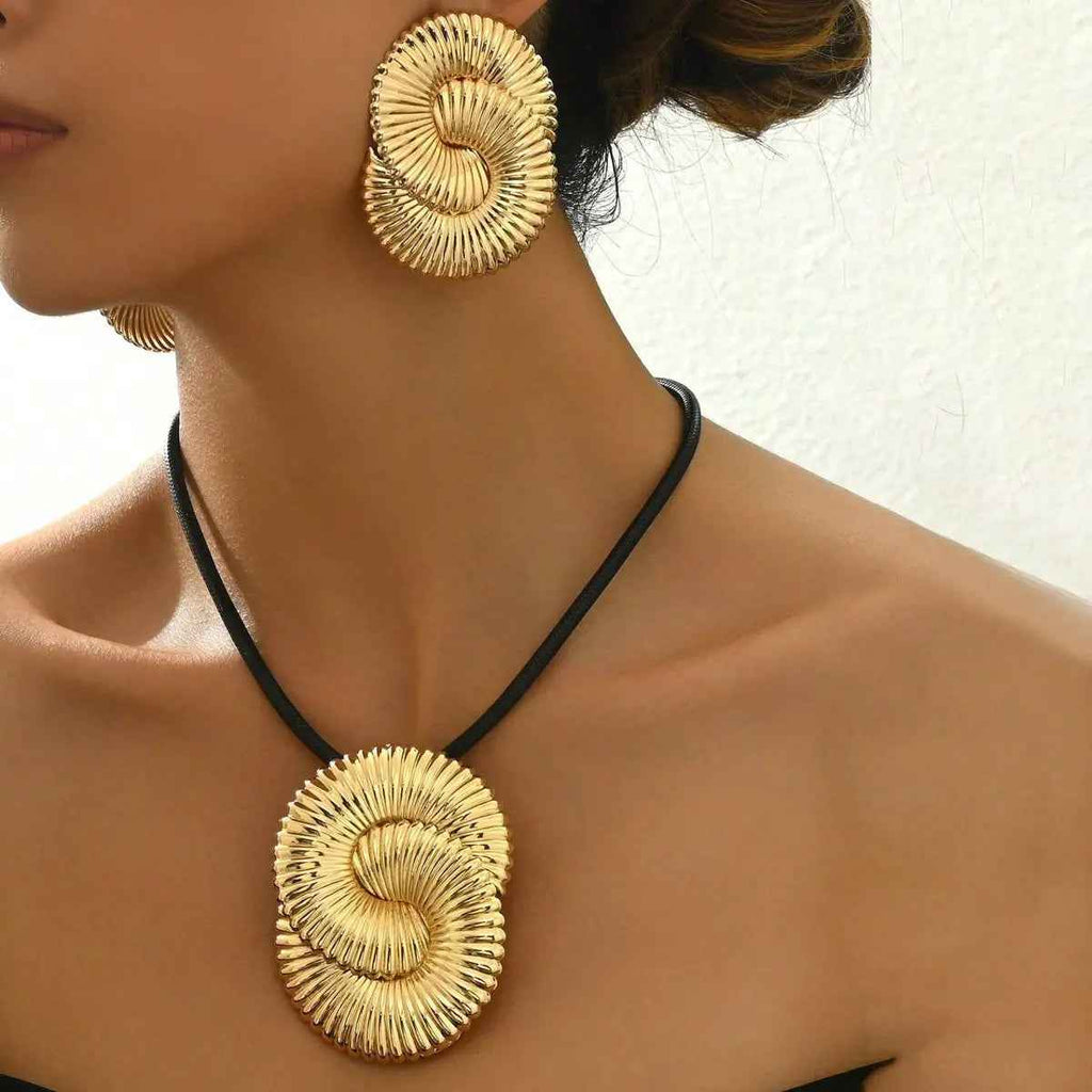 Glamorous Golden Spiral Jewelry Set  - A Statement Of Elegance - Mohamed jewelry My Store