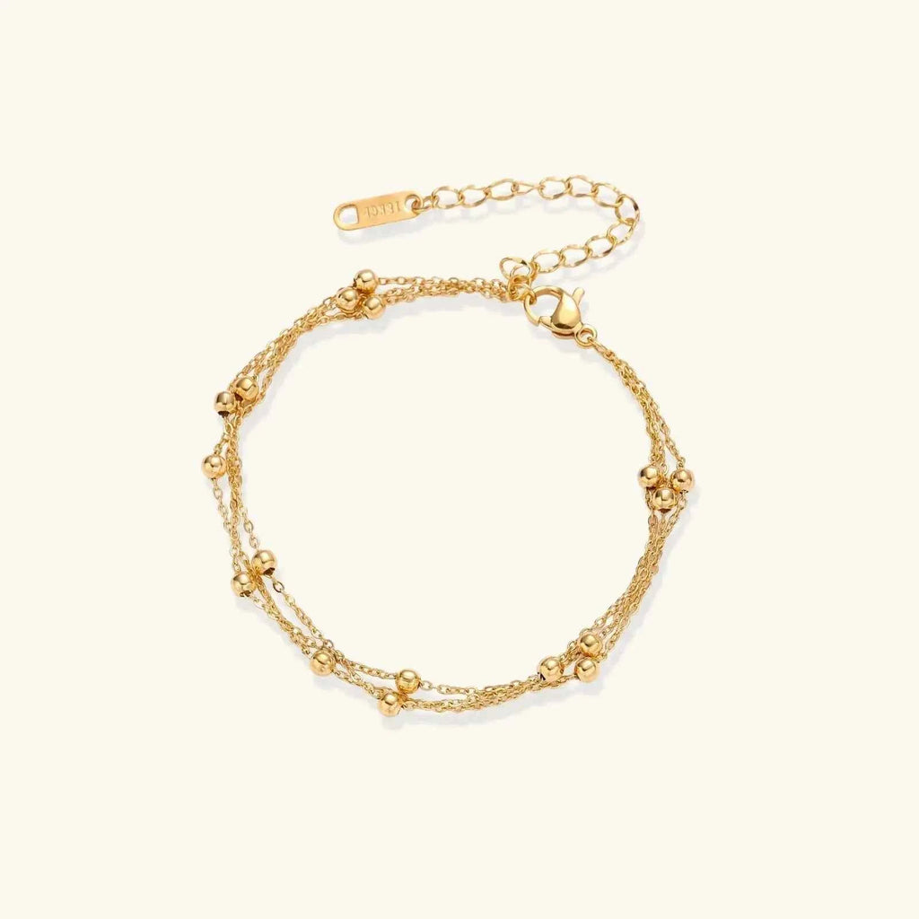 Golden Glow Triple Layer Sphere Cluster Necklace - Mohamed jewelry My Store