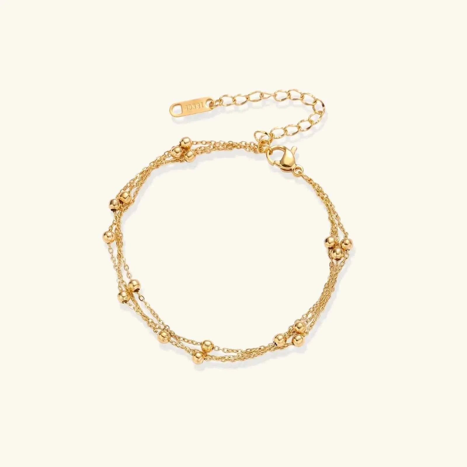 Golden Glow Triple Layer Sphere Cluster Necklace - Mohamed jewelry My Store
