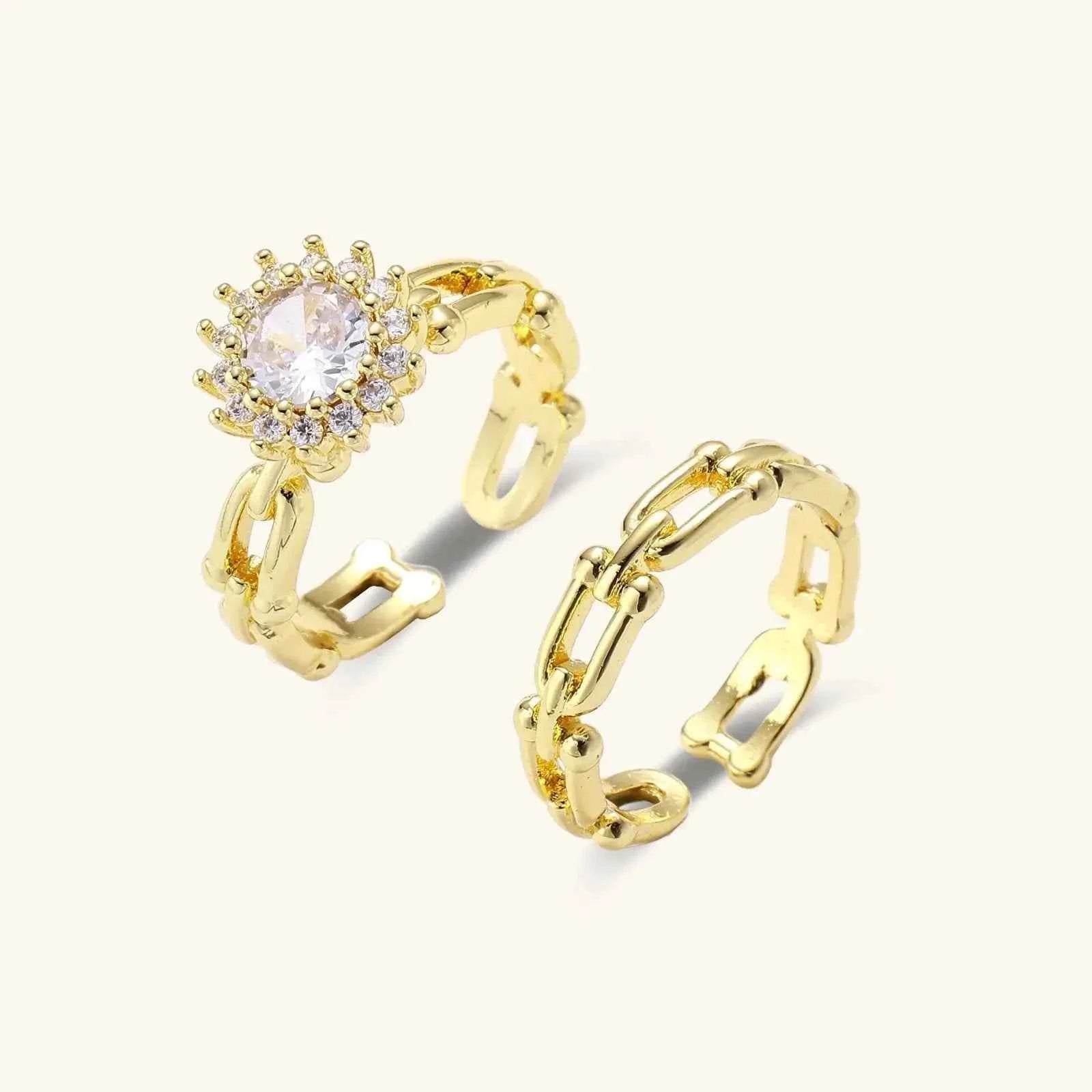 Golden Hour Chain Ring Set - Mohamed jewelry My Store