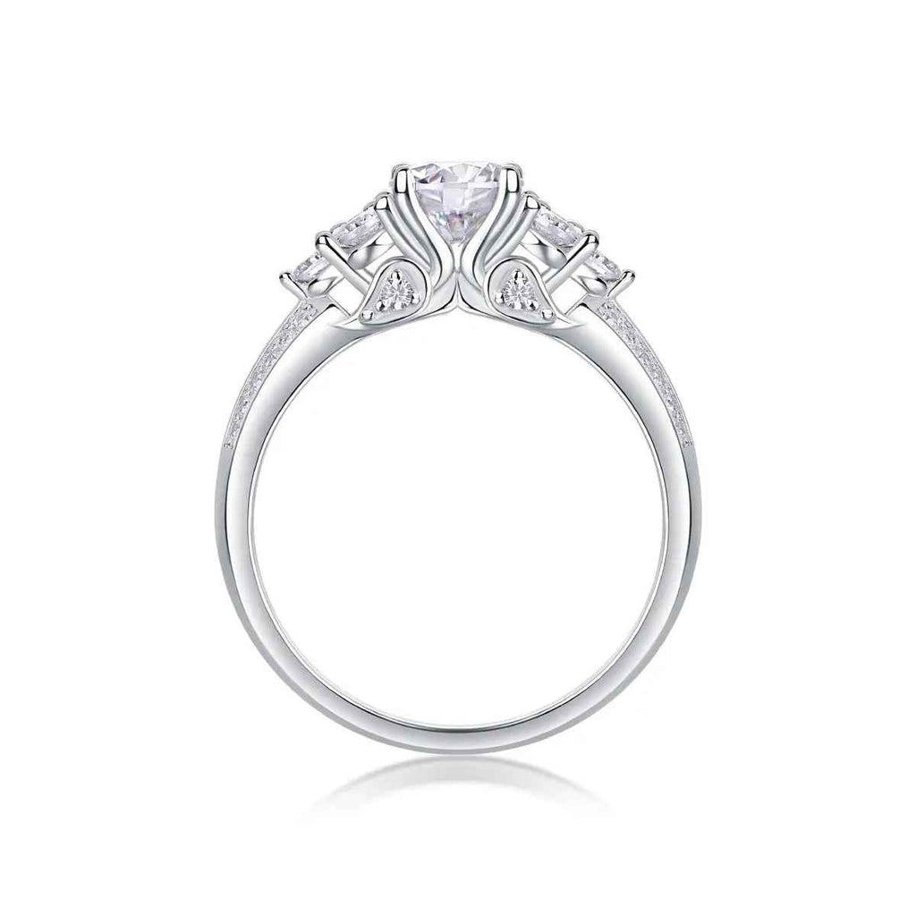 GRA-Certified 1-Carat Moissanite Ring in Platinum-Plated Silver - Mohamed jewelry My Store