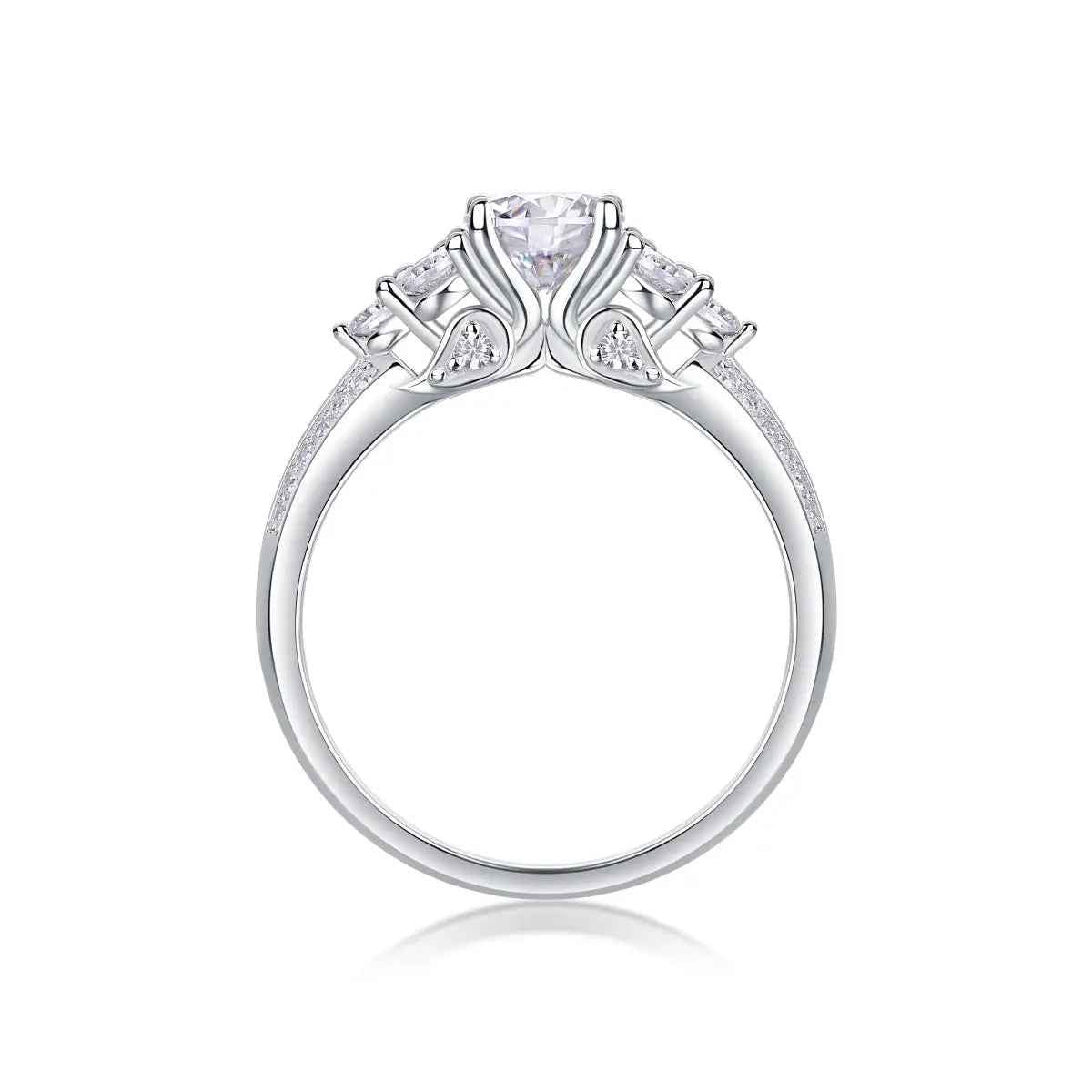 GRA-Certified 1-Carat Moissanite Ring in Platinum-Plated Silver - Mohamed jewelry My Store