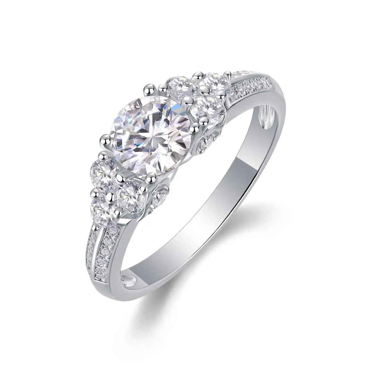 GRA-Certified 1-Carat Moissanite Ring in Platinum-Plated Silver - Mohamed jewelry My Store