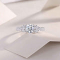 GRA-Certified 1-Carat Moissanite Ring in Platinum-Plated Silver - Mohamed jewelry My Store