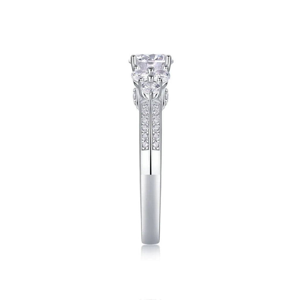 GRA-Certified 1-Carat Moissanite Ring in Platinum-Plated Silver - Mohamed jewelry My Store